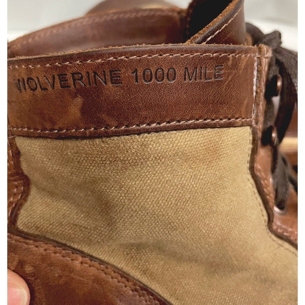Vintage Wolverine 1000 Mile Boots 541039, Men's US 10 D Leather and Canvas USA
